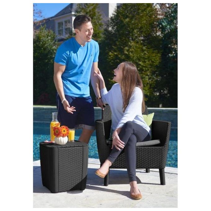 Keter Set Mobili Da Giardino Salemo Con Tavolo Luzon Grafite