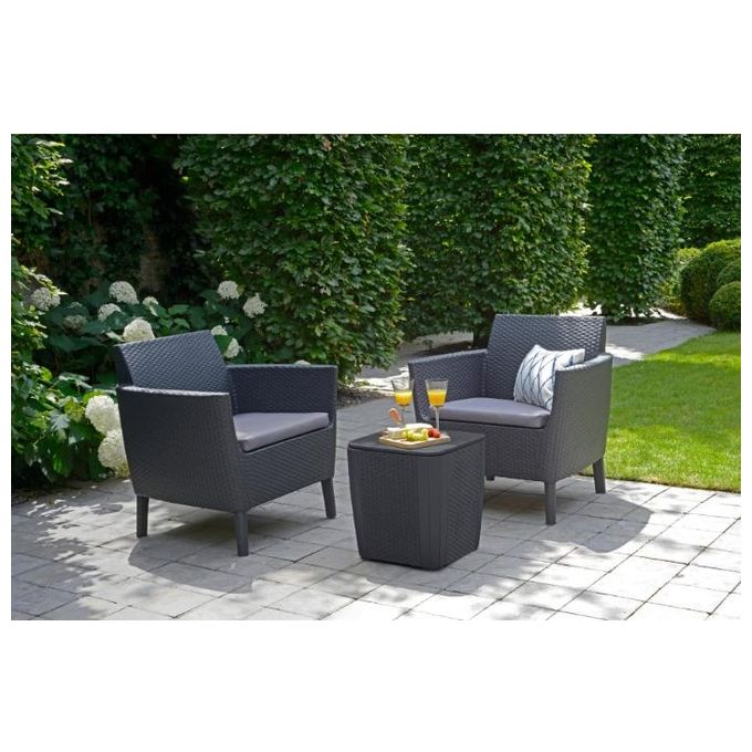 Keter Set Mobili Da Giardino Salemo Con Tavolo Luzon Grafite