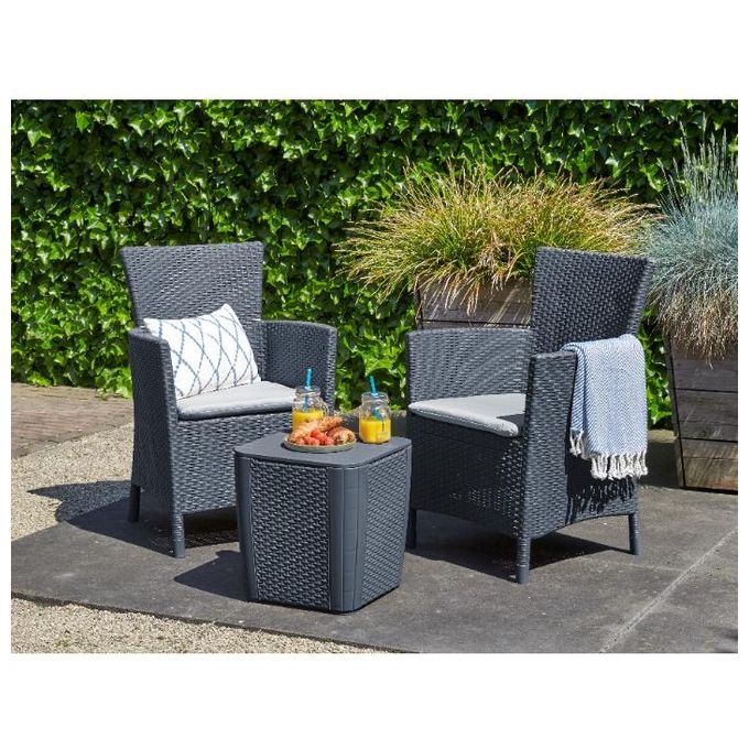 Keter Set Mobili Da Giardino Iowa Grafite
