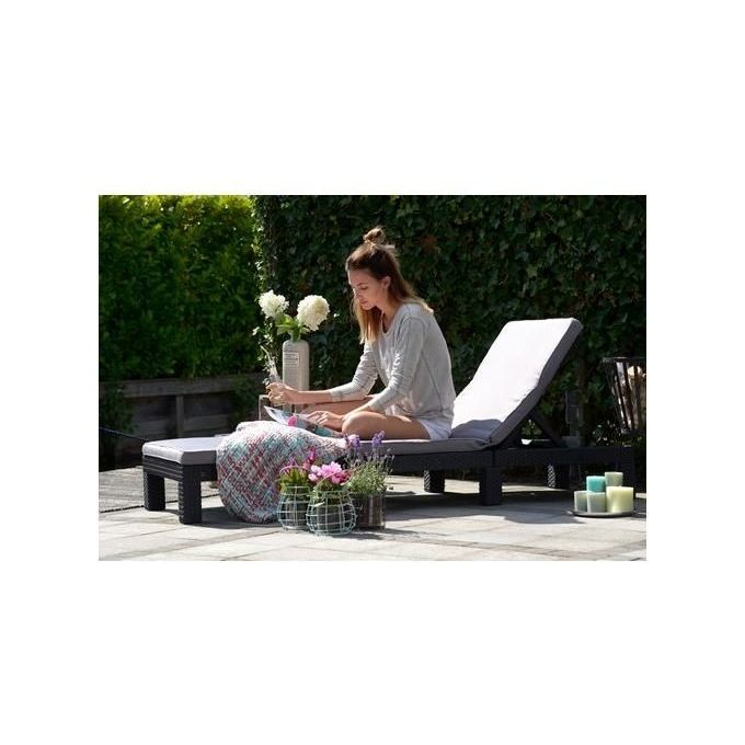 Keter Sdraio Lettino Prendisole Daytona Sunlounger Con Cuscino Grafite
