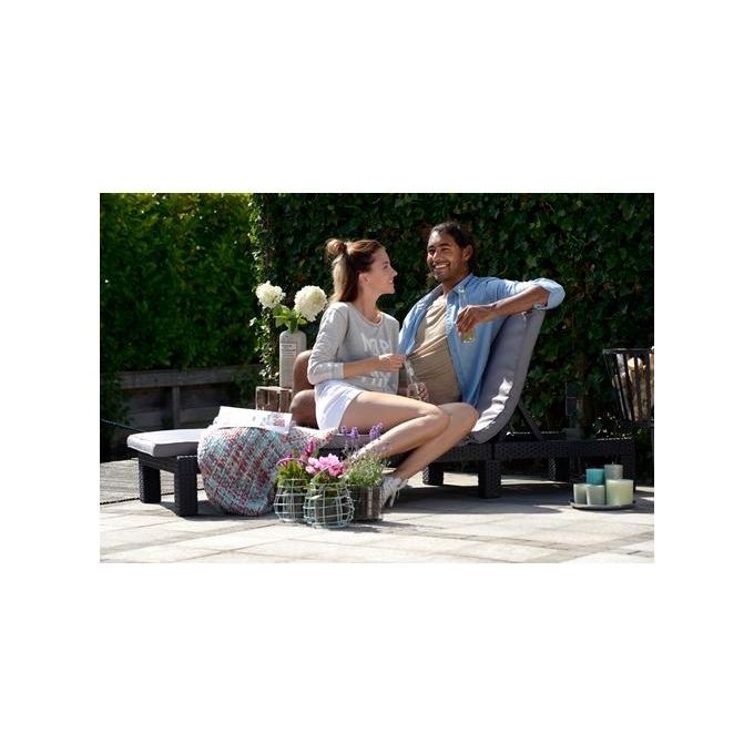 Keter Sdraio Lettino Prendisole Daytona Sunlounger Con Cuscino Grafite