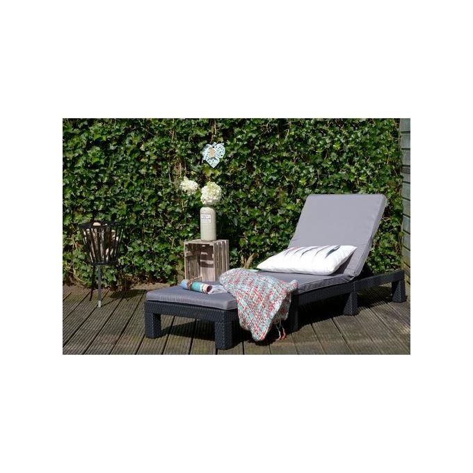 Keter Sdraio Lettino Prendisole Daytona Sunlounger Con Cuscino Grafite