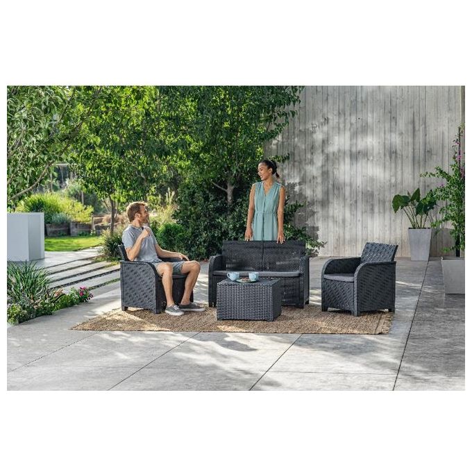 Keter Set Salottino Da Giardino Rosalie Grafite
