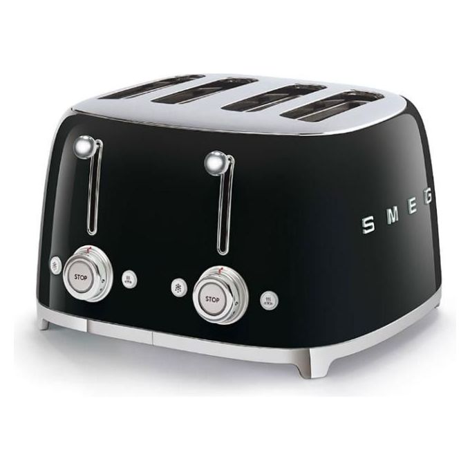 Smeg TSF03BLEU Estetica 50's Style Tostapane 4 Fette 6 Livelli di Doratura Nero