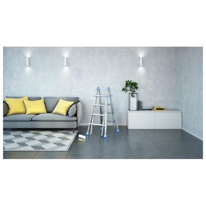 Colombo Scala EIFFEL 5+5 In Alluminio Altezza Massima 4,6 M Gradini Zigrinati Piedini Antisdrucciolevoli E Antiruggine