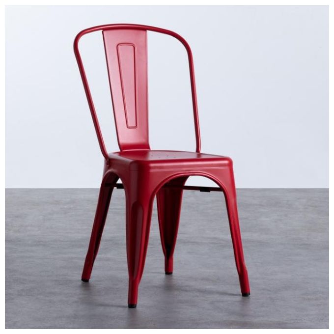 Set 4 Sedie Victoria in Metallo 53X45Cm-H84Cm Rosso