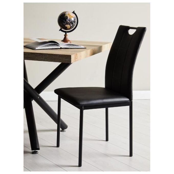 Sedia Olivia in Similpelle e Gambe in Metallo 55X43Cm-H93Cm - Nero