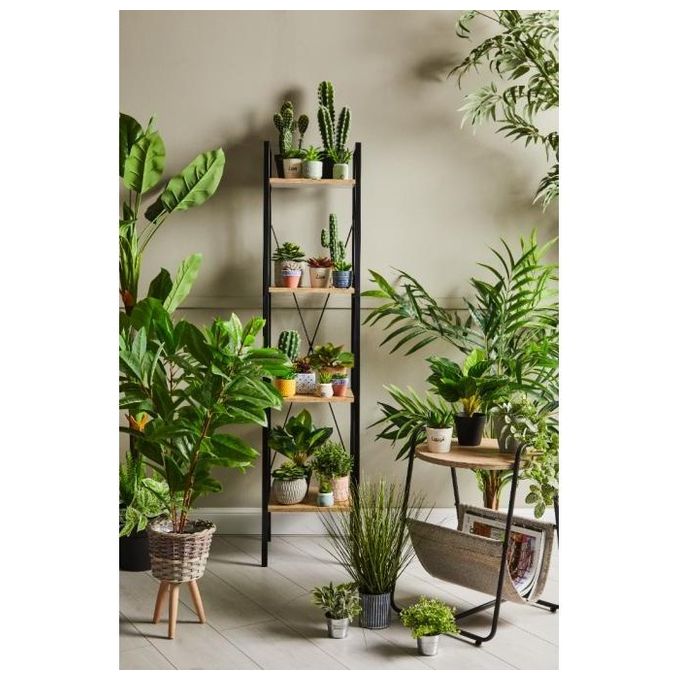 Libreria con 4 Ripiani in Metallo e Legno Truciolato 34x32,5cm-H148cm Naturale-Nero