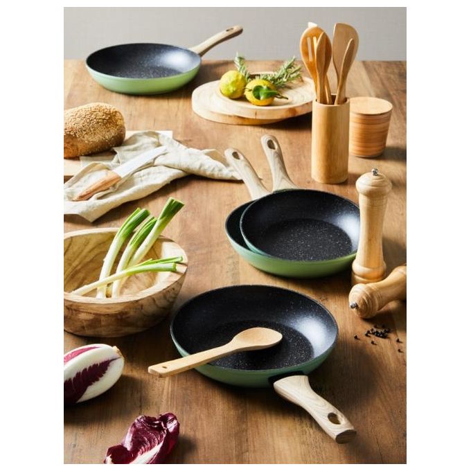 Set 2 Padelle Miss Natural 26 e 30 cm in Alluminio Induzione Manico Soft Touch