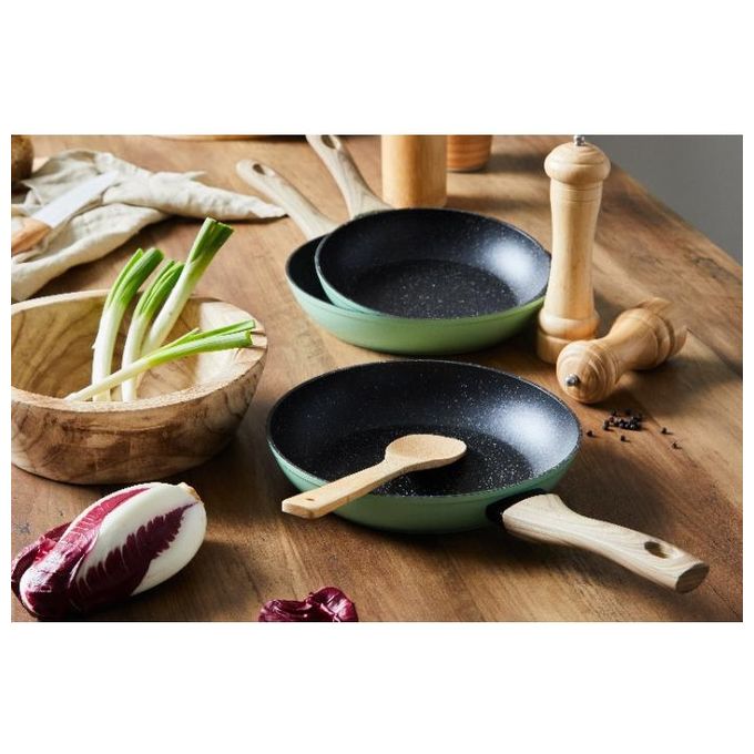 Set 2 Padelle Miss Natural 24 e 28 cm in Alluminio Induzione Manico Soft Touch