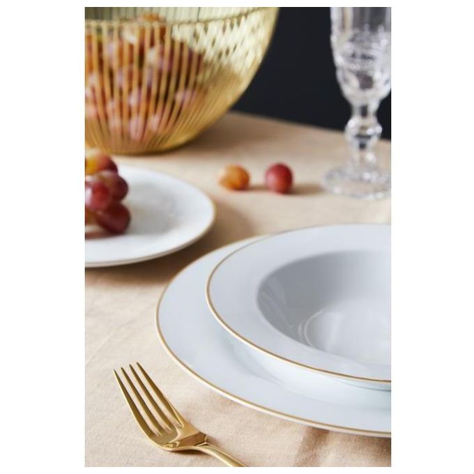 Set Tavola 18 Pezzi Sogno Filo Oro in Porcellana