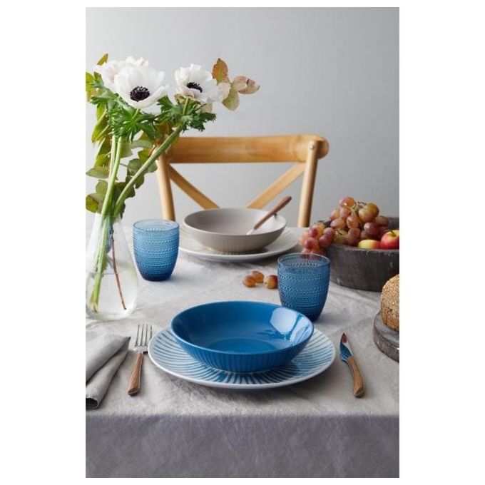 Set Tavola 18 Pezzi Jelly in Porcellana-Stoneware Blu