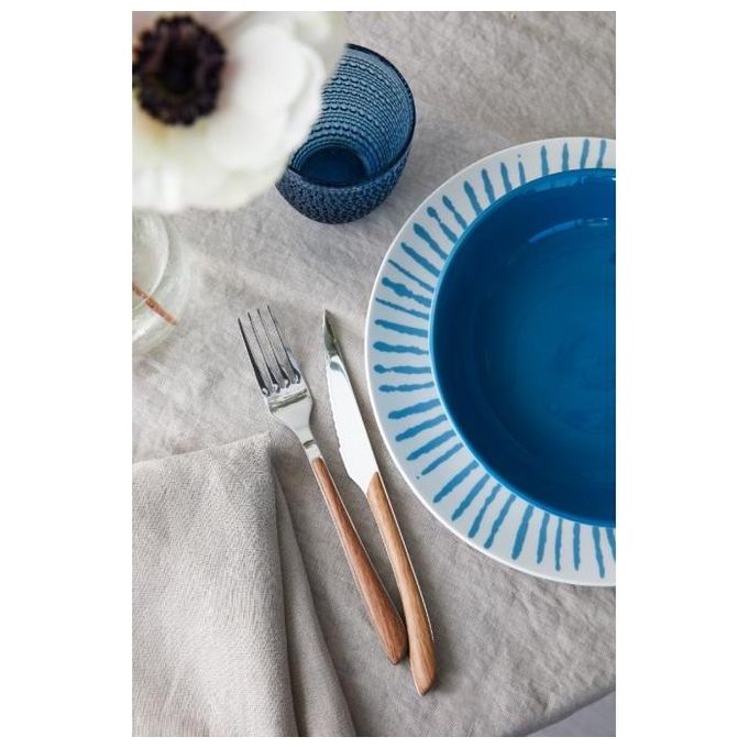 Set Tavola 18 Pezzi Jelly in Porcellana-Stoneware Blu