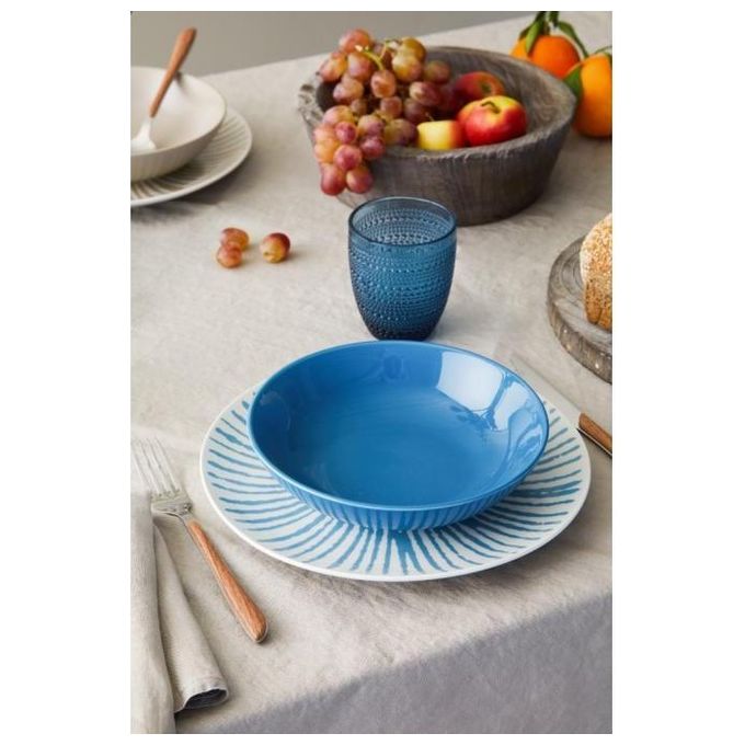 Set Tavola 18 Pezzi Jelly in Porcellana-Stoneware Blu