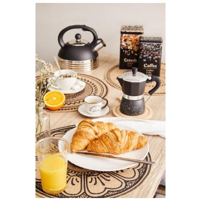 Caffettiera 3 Tazze con Manico e Pomolo Soft Touch Iin Alluminio Pressofuso Nero