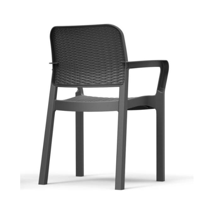 Keter Set 4 Sedie Bella Mono Chair Grafite