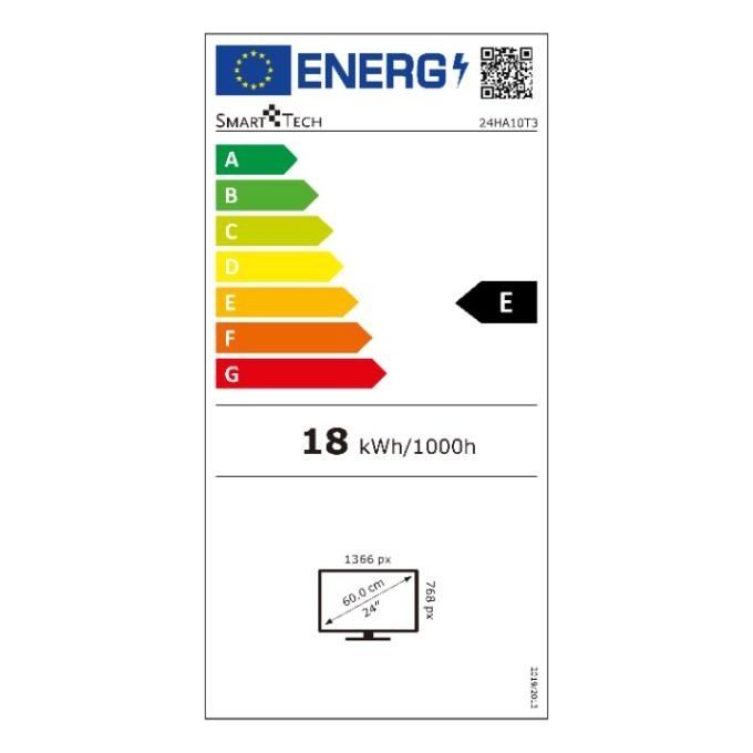 Smart Tech Tv Led 24HA10T3 24 pollici Hd Smart tv Android 9.0 Quad Core 1G-8G Dolby Audio Bluetooth 2T2R Wi-Fi DVB-T2-C-S2 H.265