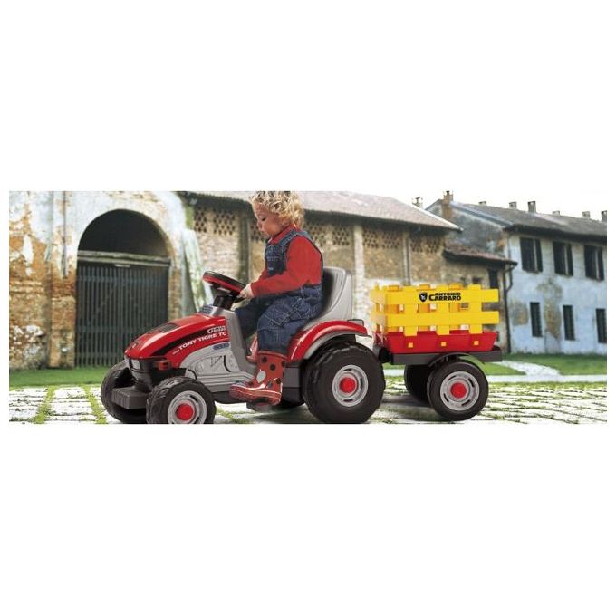 Peg Perego Trattore a Pedali Mini Tony Tigre con Rimorchio