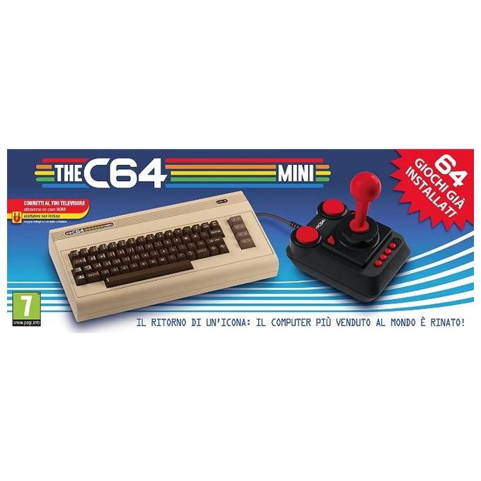 Retro Games 1024525 THEC64 Mini Console Retro 64 giochi preinstallati HDMI 720p 2 porte USB filtro grafico CRT NTSC PAL colore Nero