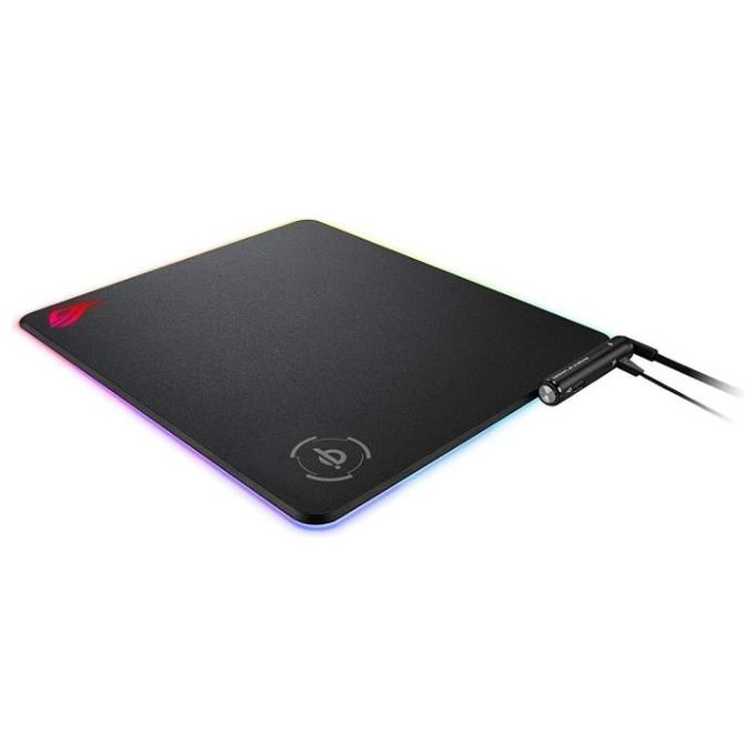 ASUS ROG Balteus Qi RGB Tappetino Mousepad Ricarica Wireless Illuminazione RGB Aura Sync a 15 Zone USB Antiscivolo
