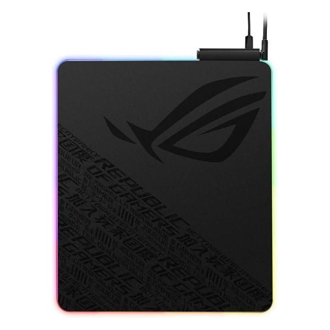 ASUS ROG Balteus Qi RGB Tappetino Mousepad Ricarica Wireless Illuminazione RGB Aura Sync a 15 Zone USB Antiscivolo