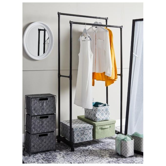 Stand Rella Appendiabiti doppio nero 78,5x41,5x165