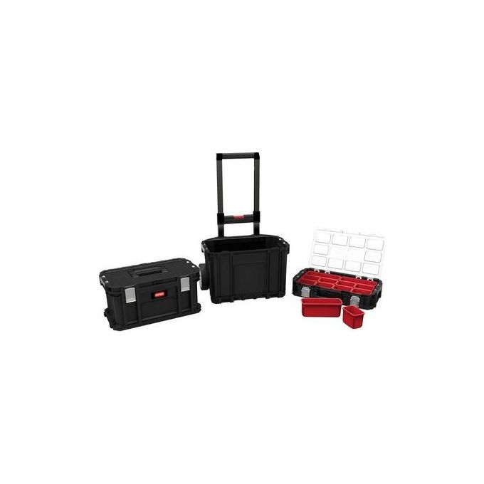Keter Connect System Kit 3 Cassette Porta Attrezzi E Utensili In Plastica Con Ruote