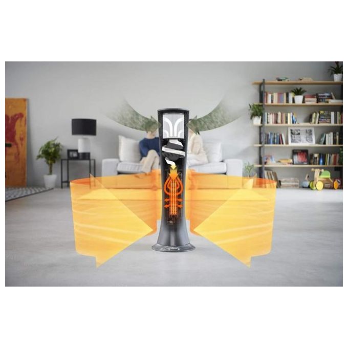 De’Longhi HFX85W20C - Purificatore d’aria per ambienti fino a 30 m², filtrazione HEPA, 60 dB, funzione riscaldamento-ventilazione, termostato digitale e telecomando, Bianco