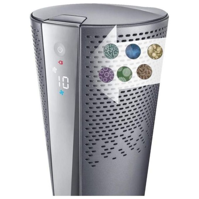 De’Longhi HFX85W20C - Purificatore d’aria per ambienti fino a 30 m², filtrazione HEPA, 60 dB, funzione riscaldamento-ventilazione, termostato digitale e telecomando, Bianco