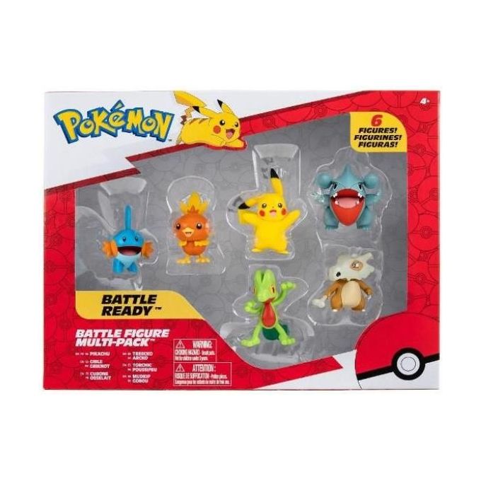 Jazwares Pokémon – Battle Figure Multipack 6 Personaggi da 5 cm, Set da Collezione Battle Ready