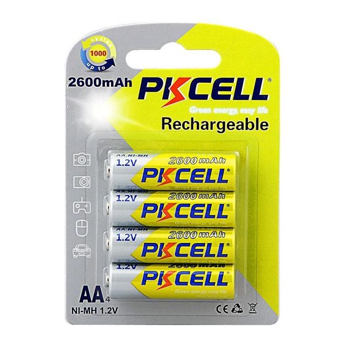 Pkcell batterie ricaricabili stilo AA ni-mh 2600 mah 1,2 v blister 4 pezzi