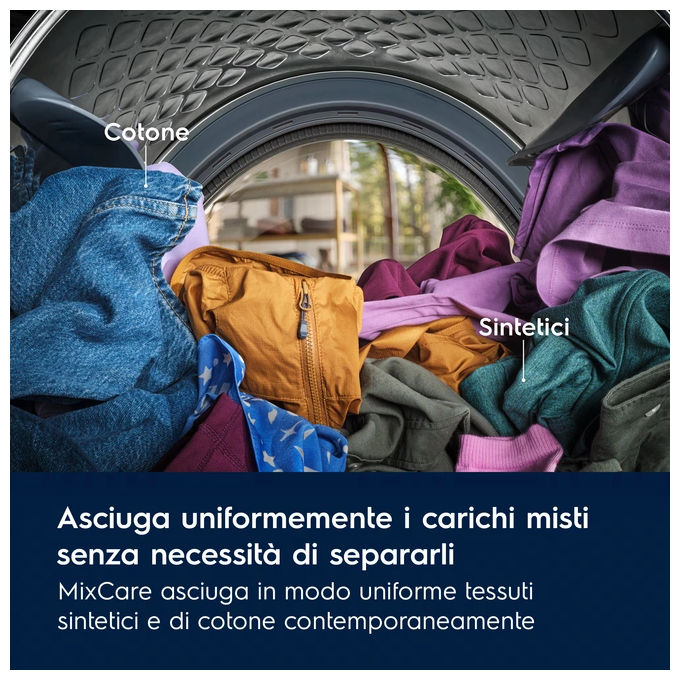 Electrolux EW6H29C Serie 600 GentleCare Asciugatrice Pompa di Calore 9 Kg Classe C 64 dB MixCare SensiCare (85x59,6x63,6 cm) colore Bianco