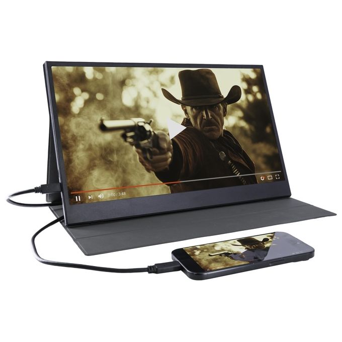 Denver PMO-15604 Monitor Portatile 39,6 cm (15.6'') LED Full HD 1920 x 1080 Pixel IPS HDR USB Type-C 3,5 mm colore Nero