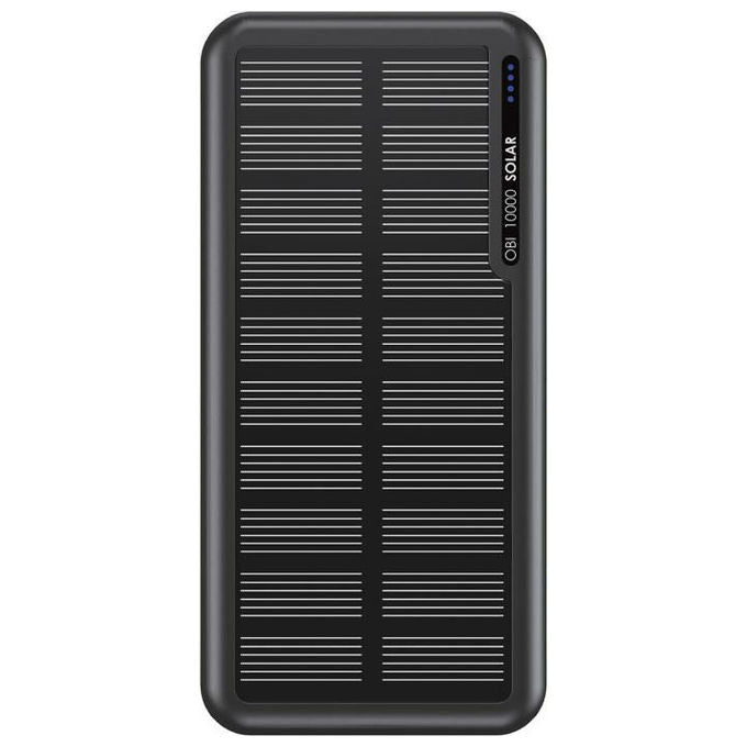 Boompods POSBLK OBI-Solare Power Bank 10000 mAh con Pannello Solare e Ricarica USB-C e USB Batteria Portatile per Smartphone e Tablet colore Nero