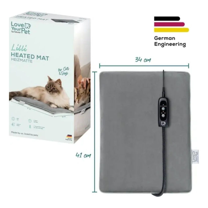 Beurer PP 210 Lilli Tappetino riscaldante 41 x 34 cm - con 2 livelli di temperatura - 4 timer impostabili - cavo rivestito con tubo anti-morso - lavabile in lavatrice