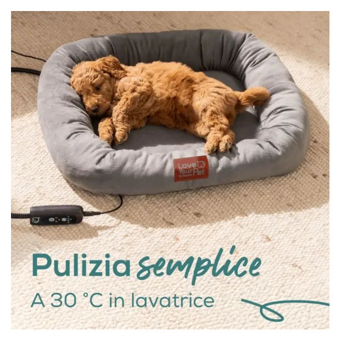 Beurer PP 250 Kira Cuccia riscaldante imbottita (58 x 50 x 10 cm) con 2 livelli di temperatura - 4 timer impostabili - cavo anti-morso rivestito in metallo e plastica (resistente a morsi graffi e con impermeabilita' di classe IPX7) - Sicurezza aggiuntiva