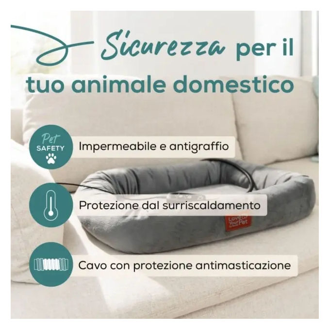 Beurer PP 250 Kira Cuccia riscaldante imbottita (58 x 50 x 10 cm) con 2 livelli di temperatura - 4 timer impostabili - cavo anti-morso rivestito in metallo e plastica (resistente a morsi graffi e con impermeabilita' di classe IPX7) - Sicurezza aggiuntiva
