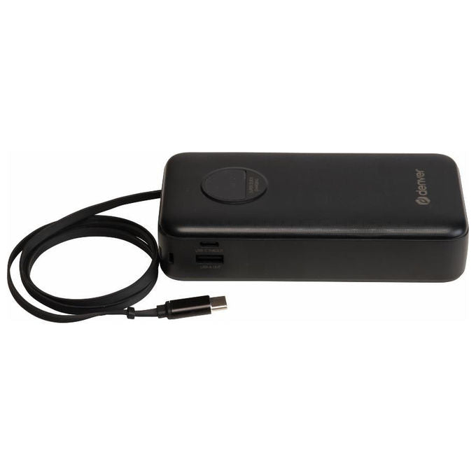 Denver PQC-20065 Power Bank 20000 mAh con Ricarica Rapida PD65W e Display Integrato colore Nero