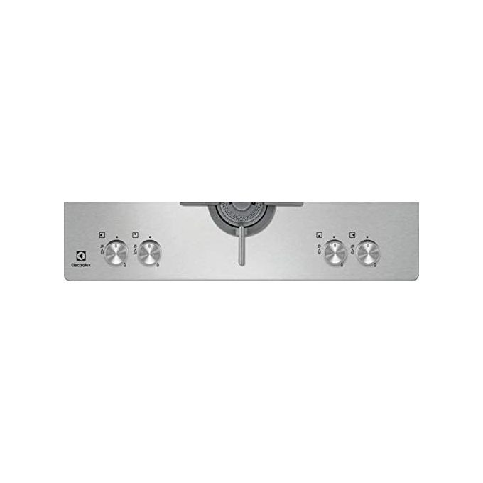 Electrolux PQF645UOX Piano Cottura a Gas 4 Fuochi Griglie in Ghisa Flush VerticalFlame 60 cm Acciaio Inox