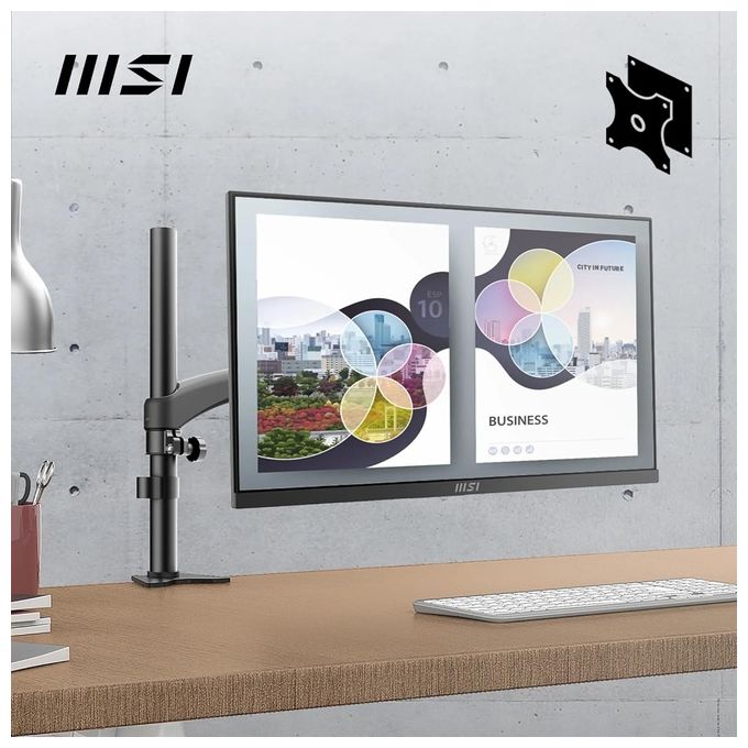 MSI PRO MP251 Monitor 24,5'' IPS FHD (1920x1080), 100Hz, 1ms, altoparlanti integrati, Eye-friendly, FreeSync, 1x HDMI e 1x DP, VESA - HDMI 1.4b, D-Sub (VGA)