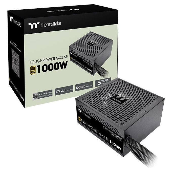 Thermaltake PS-TPD-1000NNSAGE-3 Toughpower GT3 SE Alimentatore PC 1000W 80 PLUS Gold ATX 3.1 PCIe 5.1 Ready Modulare colore Nero