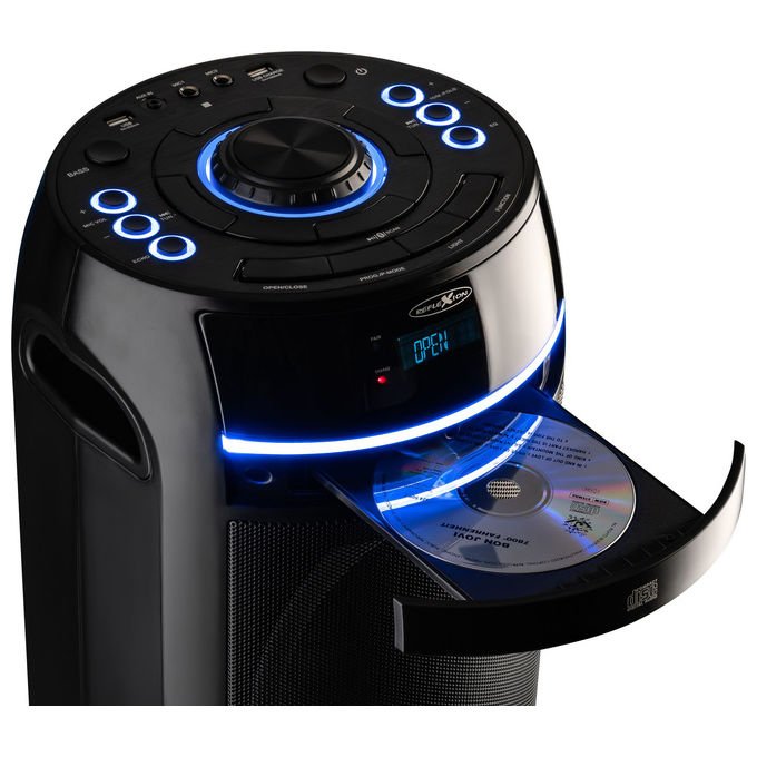 Reflexion PS10CD Altoparlante Portatile con Bluetooth 5.0 CD Radio FM 480 W colore Nero