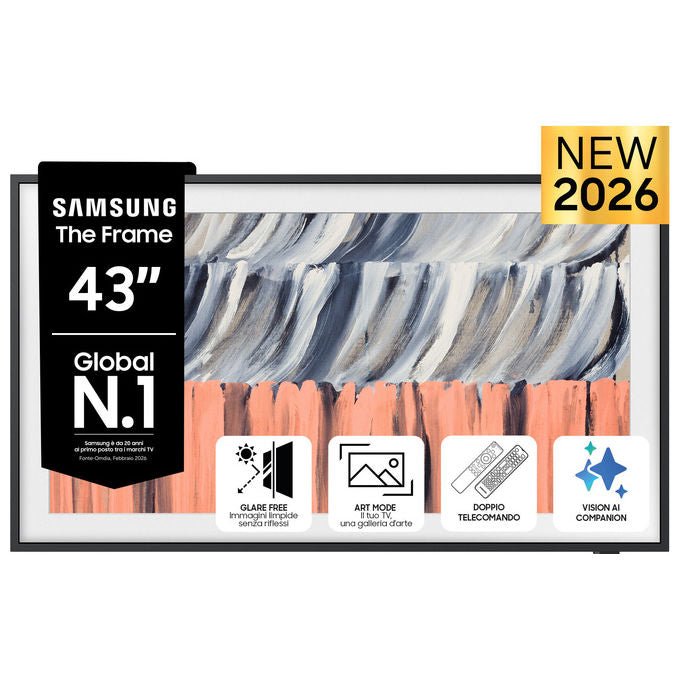 Samsung QE43LS03HEUXZT The Frame LS03HE Smart TV 43'' 4K QLED HDR10+ Quantum HDR Tizen Wi-Fi 6E Bluetooth 5.3 HDMI 3 USB 2 Nero