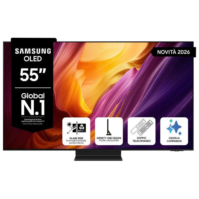 Samsung QE55S95HFTXZT OLED AI TV 55'' 4K UHD con Processore NQ4 AI Gen3 Motion Xcelerator 165Hz Dolby Atmos OLED HDR Pro colore Graphite Black