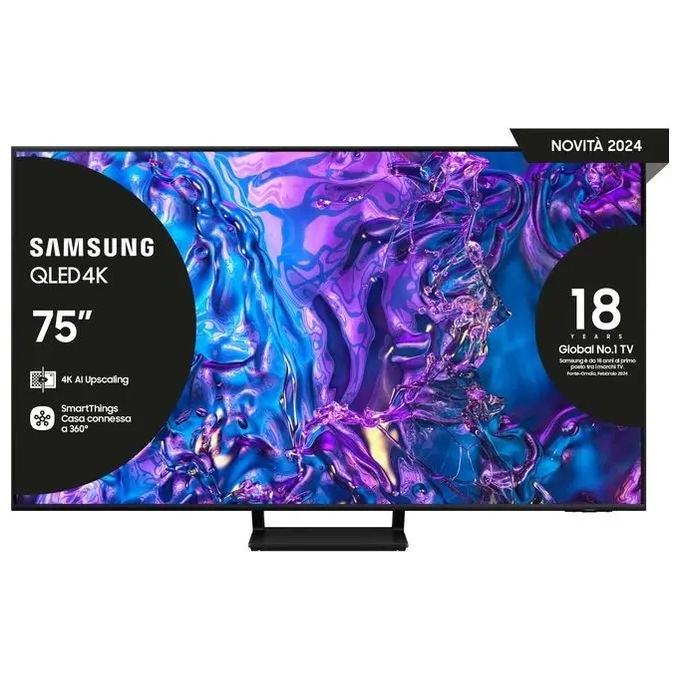 Samsung TV QE75Q70DATXZT QLED 4K Smart TV 75'' Quantum processor 4K AirSlim DVBT-2 Black 2024