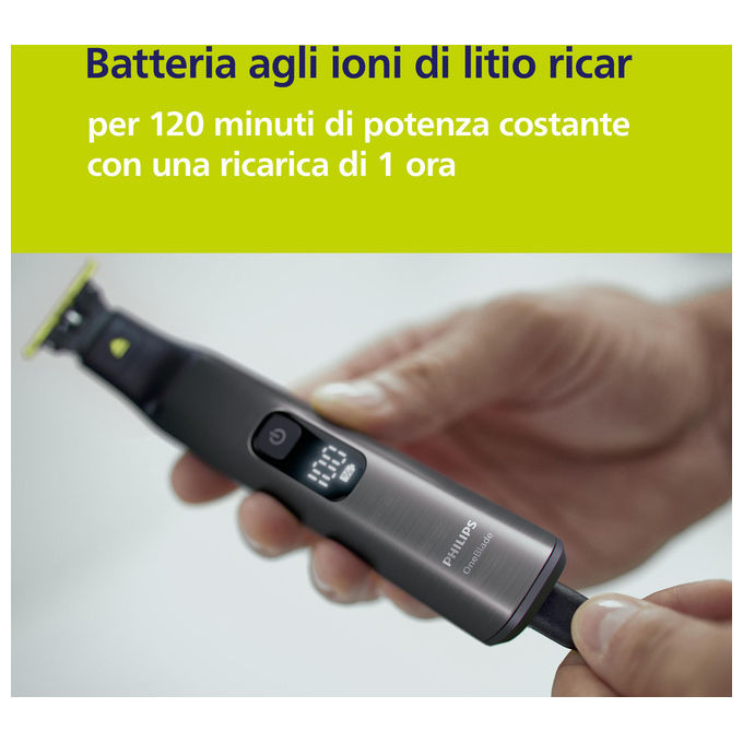 Philips QP6552-15 Regolabarba Batteria 20 lunghezze 0,4-10 mm colore Cromo