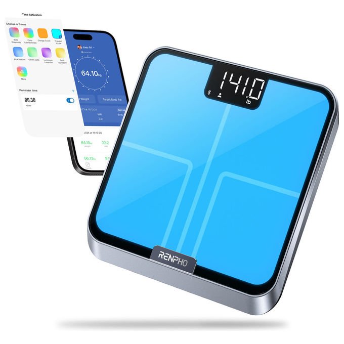 Renpho Elis Chroma bilancia pesapersone smart, bluetooth, 13 parametri corporei, display led, app renpho health, 180 kg