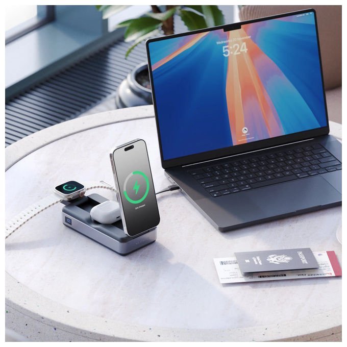 Alogic R20KWCPB100W Roam Power Bank 6-in-1 21000 mAh con Ricarica Wireless Qi2 e USB-C 100W colore Nero