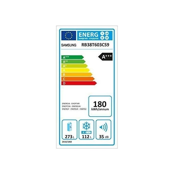 Samsung RB38T603CS9 Frigorifero Combinato Capacita' 400 Litri Classe energetica C (A+++) No Frost Premium Power Cool 203 cm Refined Inox