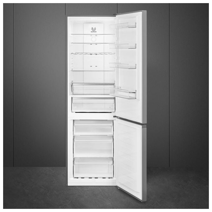 Smeg RC20XDNE – Frigorifero Combinato 331 L, Total No Frost + MultiFlow + KitchenFit con Display, (200 × 60 × 65 cm), Inox